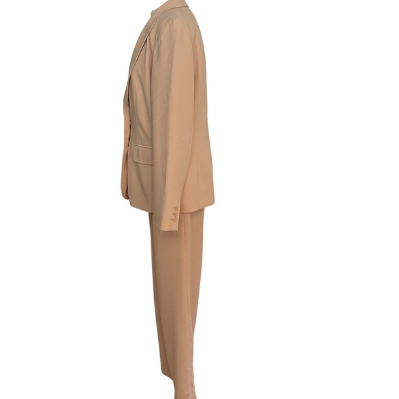 Kasper Women's Pant Suit‎ Set, Blazer, skirt and Wide Leg Trousers, Neutral Tan - Picture 4 of 16